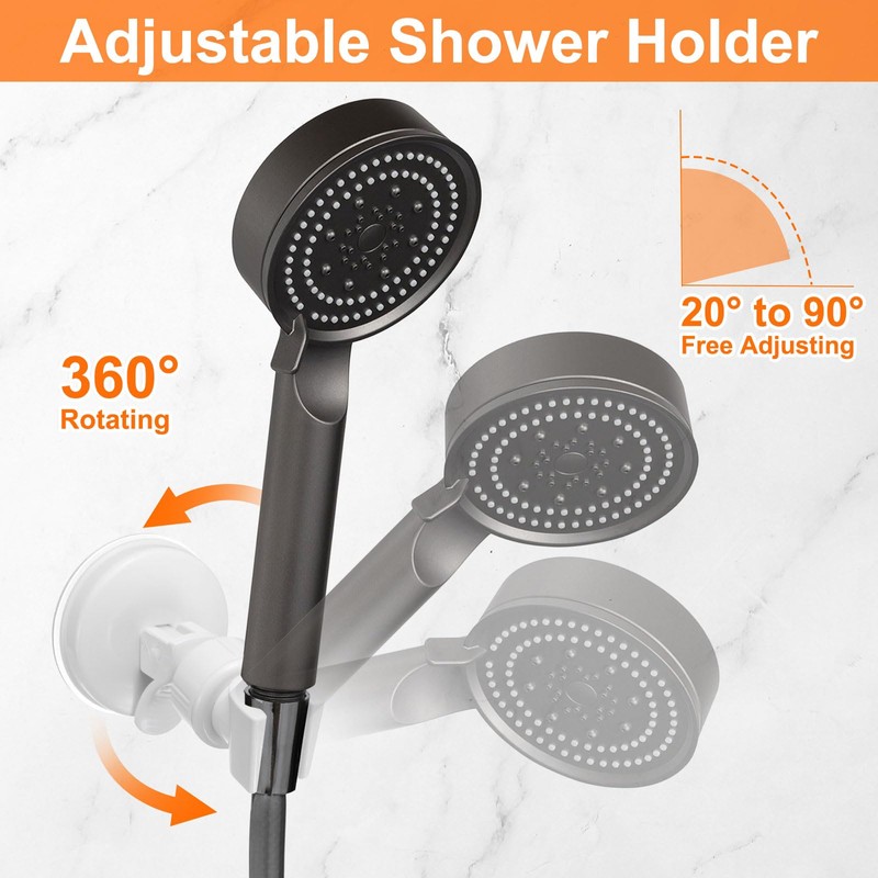 uxcell Shower Head Holder, Suction Cup Shower Head Holder, Handheld