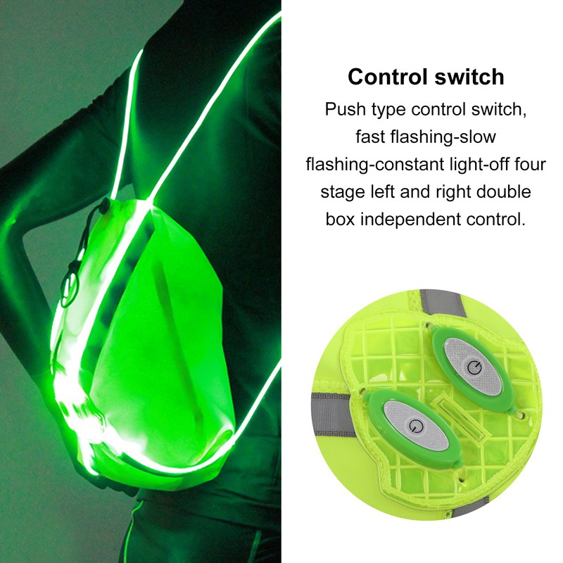 LED Fiber Optic Bundle Pocket Outdoor Cycling Night Running Reflective