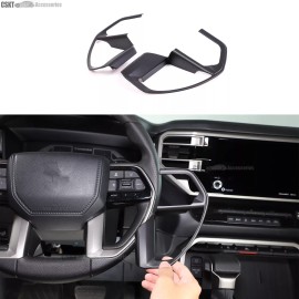 CSKT2022 FIts 2022-2025 Tundra Steering Wheel Matte Black Interior Trim Frame Cover set