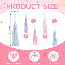 8-Pack Glitter Metallic Party Blowers with Fringe - Fun Noise Makers for Birthdays, Graduations & Sporting Events - Vibrant Party Favors & Celebration Supplies (Assorted Colors)