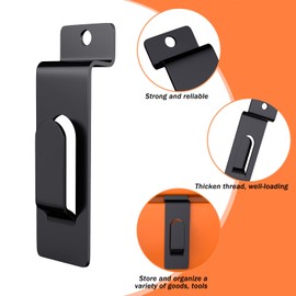 20 Pack Slatwall Utility Notch Hook Commercial Metal Display Hook Hanger Slat Wall Hangers Accessories for Photo Frame Painting Arts Center Slat Panel (20, Black)