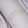 GAVU Double Chains 14K Gold Plated Cross Bracelet for Women,