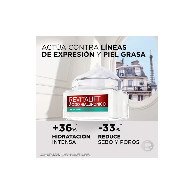 Gel Crema Hidratante Oréal Paris Revitalift Ácido Hialurónico