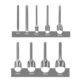 QUARKZMAN Pack of 9 Semicircular Leather Hole Punch, 5 mm - 40 mm, Leather Cutter Bow Curve, Belt End Cutter, Carbon Steel Semicircle Hole Punch Tool for Craft Strap, Belt, Wallet and Bag