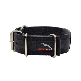 Canine Athletes 2" Pro-HD 5-Ply Heavy Duty Working Dog Collar Extra Strength Durable (Black/Black, Extra Large)