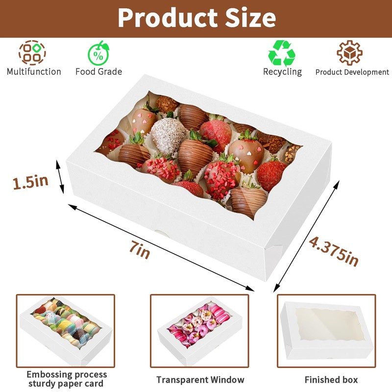 HONGFAPK 50Pcs 7" x 4 3/8" x 1 1/2" inches,Bakery
