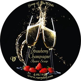 Strawberry Champagne - All Natural Shaving Soap for Men and Women. Nourishing and Moisturizing with Great Sleekness and Cushion.