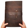 Large Vintage Leather Photo Album with Buckle Closure - Scrapbook