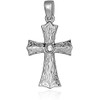 Leilani Hawaiian Jewelry Cross Scroll Engraved Pendant Necklace, Men's, Silver