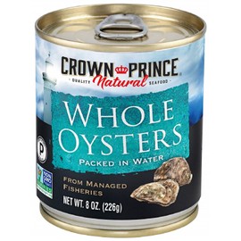 Crown Prince Natural Whole Boiled Oysters, 8-Ounce Cans (Pack of 12)