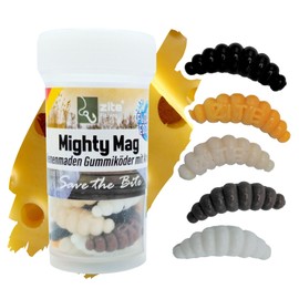 Zite Fishing Mighty Mag Floating Edition - Buoyant Rubber Bait Trout Fishing - Artificial Bee Made - UV-Active - Catchy Choice of Colours - Garlic & Cheese Aroma (Natural Mix Cheese)