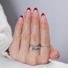 Uñas Postizas Francesas, Uñas Postizas Cortas Almendradas Reutilizables, Uñas Rojas