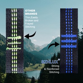 SZHLUX Hammock Straps for Trees - Set of Two 10ft Long, with 38 Loops & 2 Carabiners| Essential Hammock Accessories