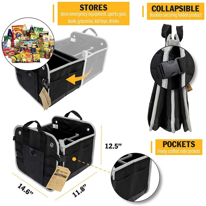 Tahoe Trails 23" Foldable Trunk Organizer for Car Storage, Reinforced