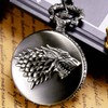 MORFONG Men's Pocket Watch Quartz Steampunk Wolf Wolves Pattern Fob