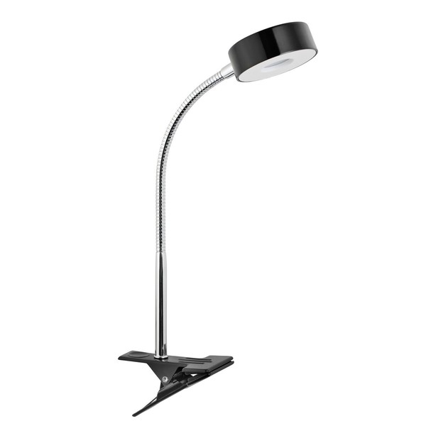 Globe Electric Architect 32" Swing-Arm Clamp-On Lamp, Black Finish, Glossy Black