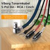 Viborg High End Phono Cable Tonearm Cable, OFC Silver-Plated Conductor,