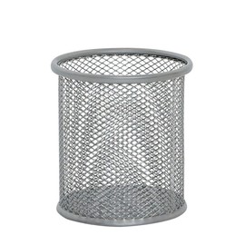 Q-Connect Mesh Pen Pot Silver KF00846