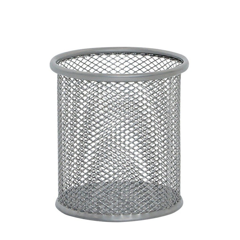 Q-Connect Mesh Pen Pot Silver KF00846