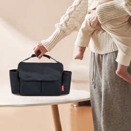 SONARIN Waterproof Pram Buggy Bag Organiser,Multifunctional Large Baby Stroller Organizer Bag Pushchair Storage Bag with Cup Holders,Universal Fit All Buggy Models(Black)