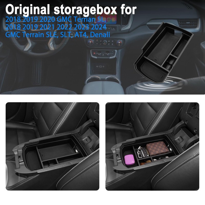 SHAOHAO 2024 GMC Terrain Center Console Organizer for 2018-2024 GMC