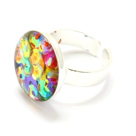 Stunning Sparkling Sequin and Resin Ring, Statement Ring, Cocktail Ring, Sequin Ring