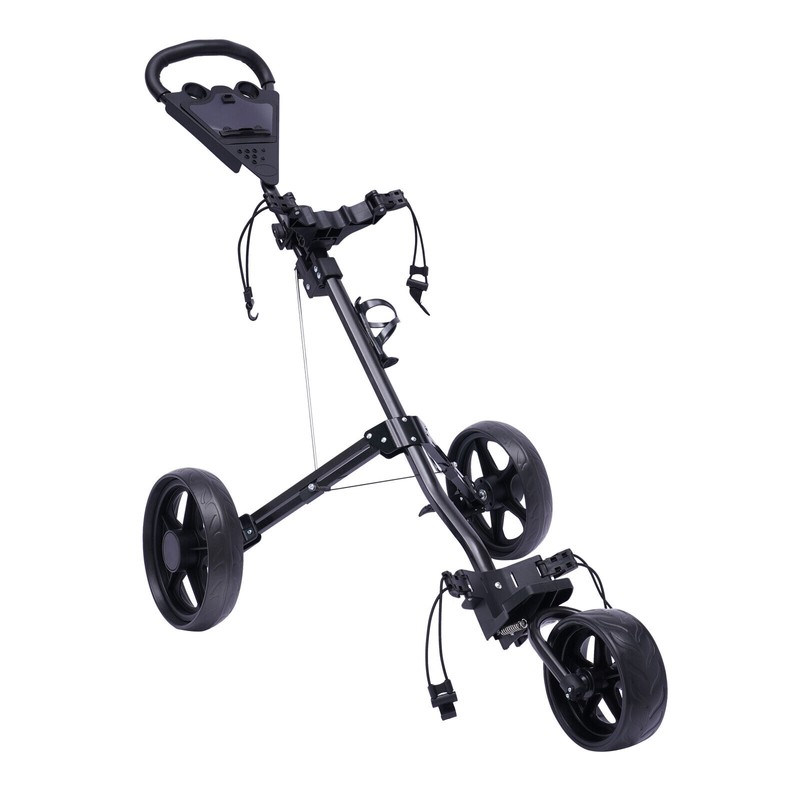 New Foldable 3 Wheel Golf Pull Push Cart Trolley with
