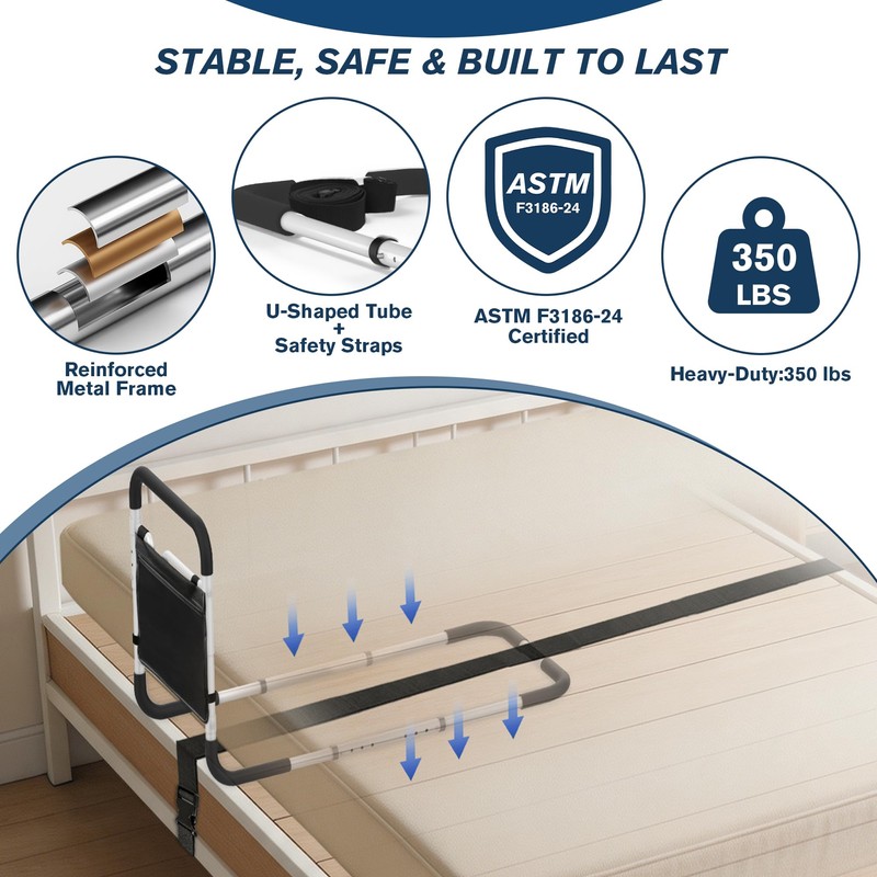 Bed Rails for Elderly Adults Safety, ASTM Approved Adjustable Bed