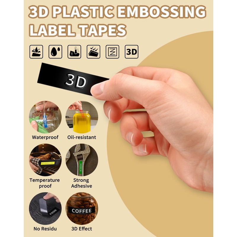 Phomemo Embossing Label Tape Replacement for Dymo Embossing Label Maker