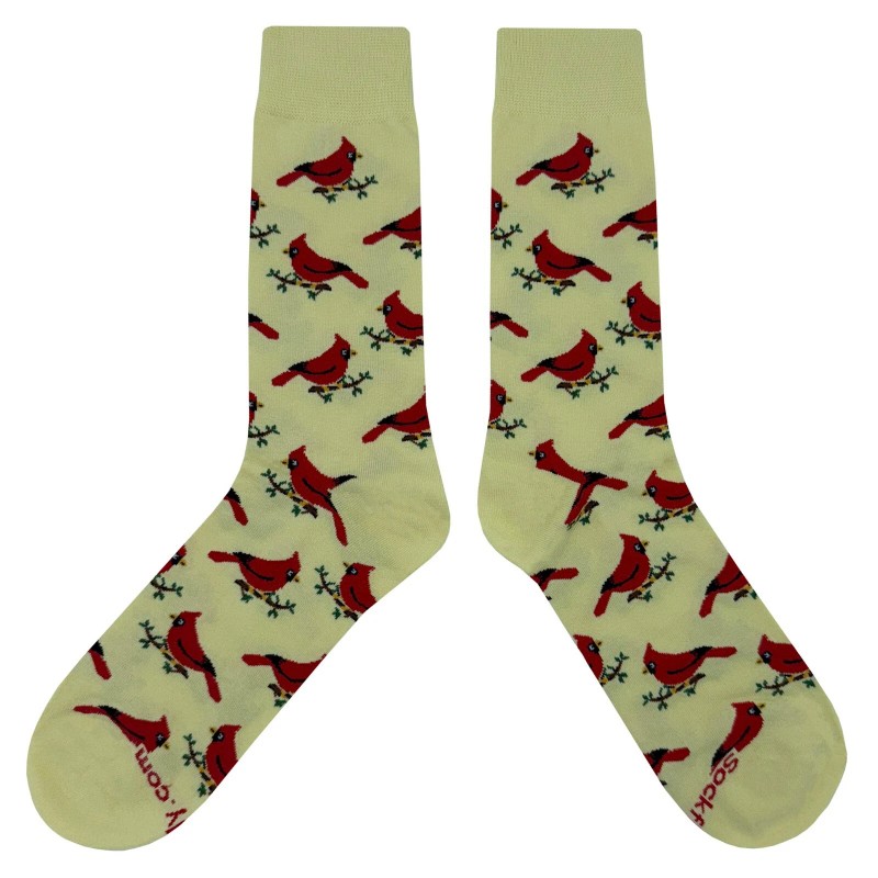 Sockfly NWT Cardinal Dress Socks Novelty Men 8-12 Yellow Crazy