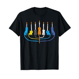 Cat Menorah Cute Jewish Kitten Hanukkah Chanukah PJs Women T-Shirt