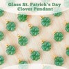 DICOSMETIC 60Pcs Four Leaf Clover Charm Green Shamrock Charm Glass