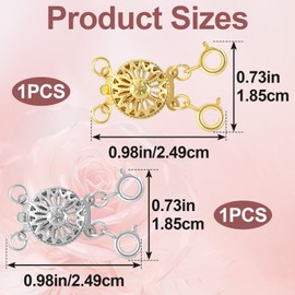 Joez Wonderful 2 Pcs Necklace Layering Clasps, 18K Gold Silver Plated Multi Necklace Clasp, No Tangle Necklace Separator, Layered Clasp Keep Necklaces from Tangling (Gold+Silver)