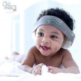 Oli-Melo® Ear Protection Baby - Baby Headphones Noise Protection up to 34 dB - CE - Non-Slip Adjustable Headbands - Earmuffs Baby - Headphones Baby Toddler Children up to 36 Months, sky and peach