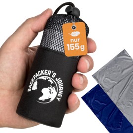 Backpacker's Journey Cabin Sleeping Bag (Only 168g), Ultra Lightweight and Space Saving Polyester Travel Sleeping Bag, Ideal for Backpacking, Hostels and Cabins (90 cm, Grey)