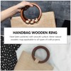 NUOBESTY 2pcs Wooden Ring Handle Round Wood Handles Wooden Circle