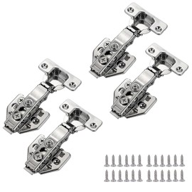 Bisagras para Gabinete de Cierre Suave de Cocina, 4 Piezas Bisagras para Clóset de Cocina Sin Marco, para Bisagras de Puerta de Clóset de Cocina Superpuestas, Ángulo de Apertura de 110 Grados