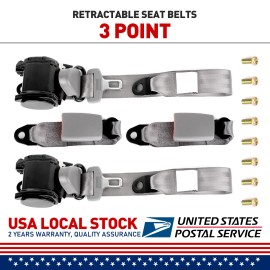 ModifyGT 2Pack Truck Car Lap Seat Belts 2 Point Adjustable Single Seat Lap Universal