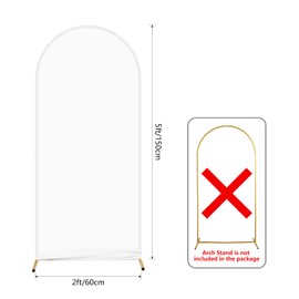 AIBIIN 60 x 150 cm Solid White Colour Bow Shape Backdrop Arch Frame Cover 2-Sided Fit Backdrop Stand for Wedding Ceremony Birthday Party Baby Shower Banquet Decoration