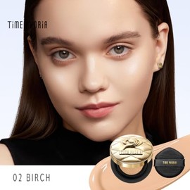 TIMEPHORIA Timeless Utopia Glow Cushion Foundation 002 Birch, Base de Maquillaje Cushion, Acabado Luminoso, Cobertura Media a Alta, Ácido Hialurónico 