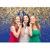 AIIKES 7x5FT Blue and Gold Glitter Backdrop Golden Bokeh Photography