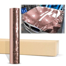 2pcs 4"x8" (10cmx20cm) Sample 24K Chopped Forged Carbon Fiber Textured Gloss Rose Gold Vinyl Wrap Auto Car Sticker Decal Sticker Film Sheet Bubble Free Air Release Technology