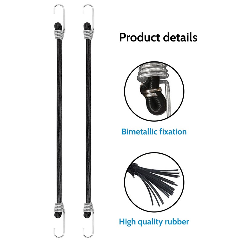 Liwein Bungee Cords with Hooks 24 pcs, 4mm Thick 25CM