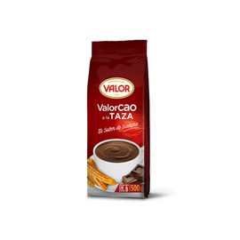 Valor. Valorcao a la taza. Cocoa Powder mix for Hot chocolate. 500g (1.1lb). Pack of 2.