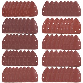 Sanding Sheets Pack of 80 Velcro Sanding Triangles Mouse Detail Sandpaper 5 Holes Assorted 40 60 80 100 120 180 240 320 400 800 Grit for Triangle Sander Multi Sander