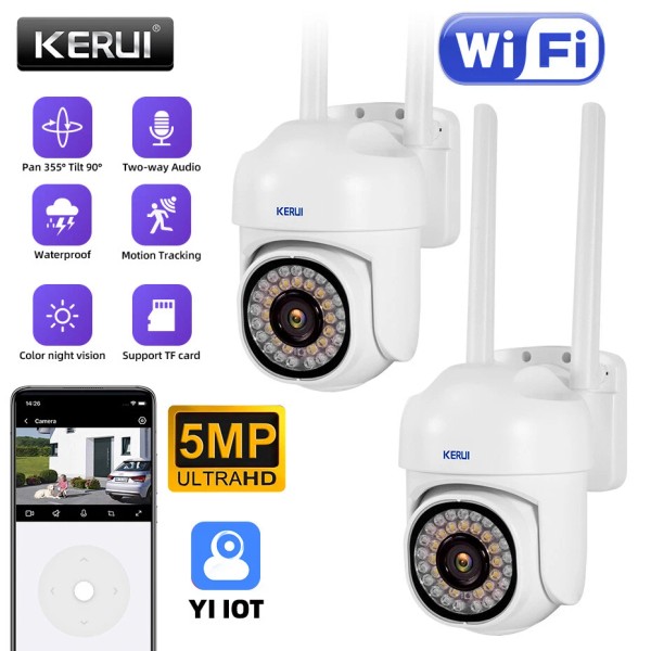 KERUI 2Pack Wireless 5MP WiFi Security Camera System Smart Outdoor