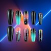 24Pcs Colorful Line Press on Nails Glossy Green Gradient Stick