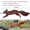 Rusty Squirrel to Screw in Wood, Garden Stake Rust Garden