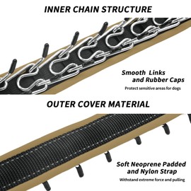 Monstoyo Martingale Collar for Dogs, Hidden No Pull Dog Collar with Buckle, Reflective Nylon Choke Collar Adjustable Limited Slip Collar for Large Medium Small Dogs Anti Pull Training Walking S Khaki