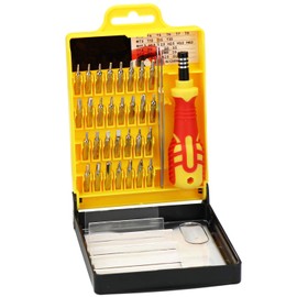 com-four® 32-teiliges Werkzeug Set mit Schraubenzieher und verschiedenen Bits - Schraubendreher mit feinen Steckschlüsseln in praktischer Box (32-teilig Präzisionswerkzeug)